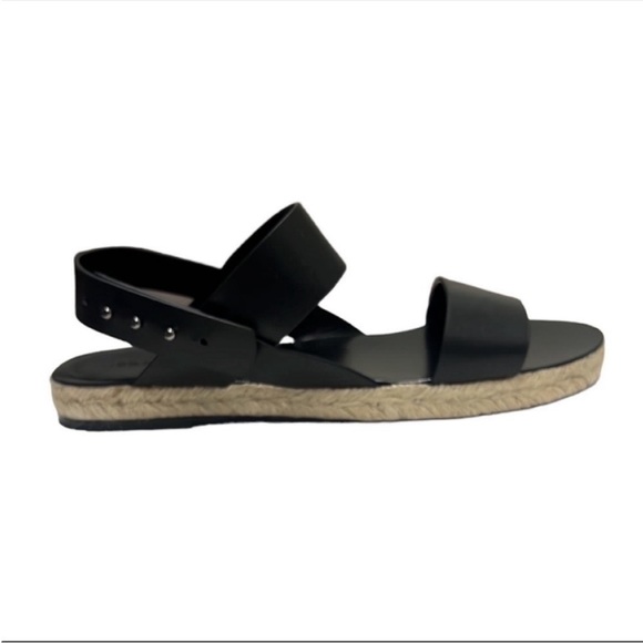 Jenni Kayne Sunday Leather Espadrille Sandals in Black Size 38EU/US 8 NWT - Picture 1 of 11